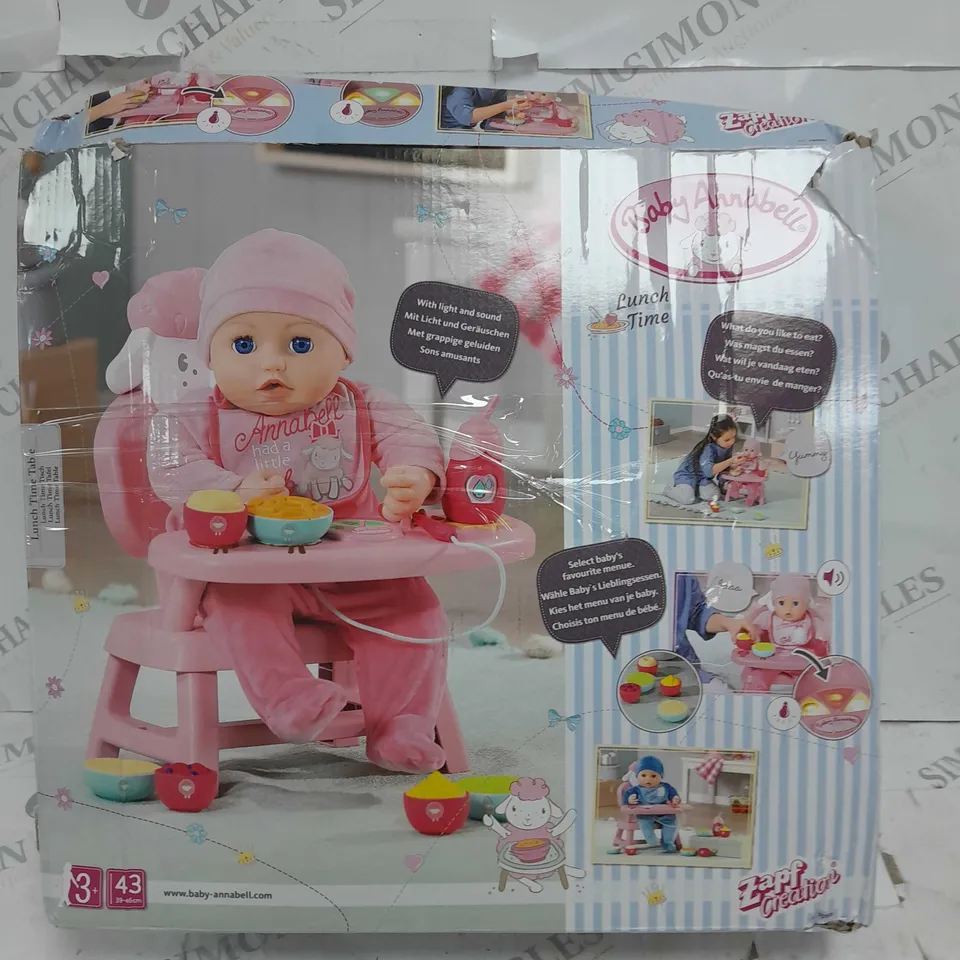 BOXED BABY ANNABELL LUNCH TIME TABLE  RRP £42.99