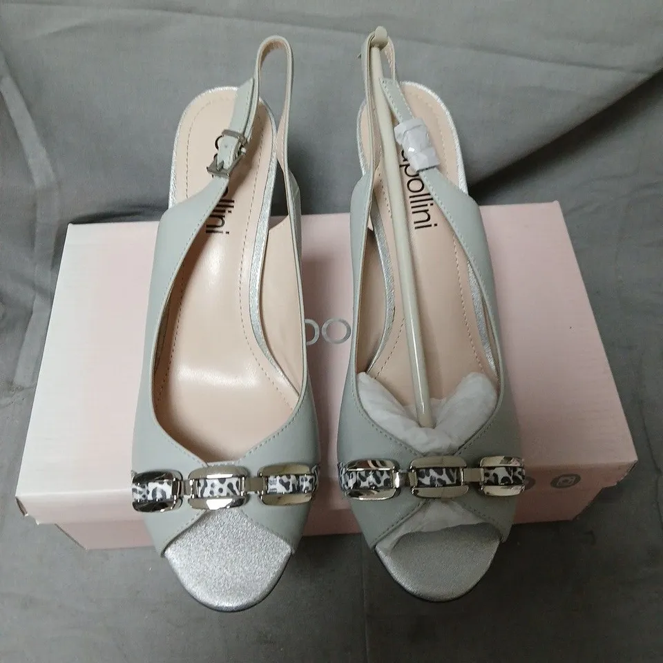 CAPOLLINI CARMEN SLING SANDALS – GREY, UK 7.5 (EU 40)