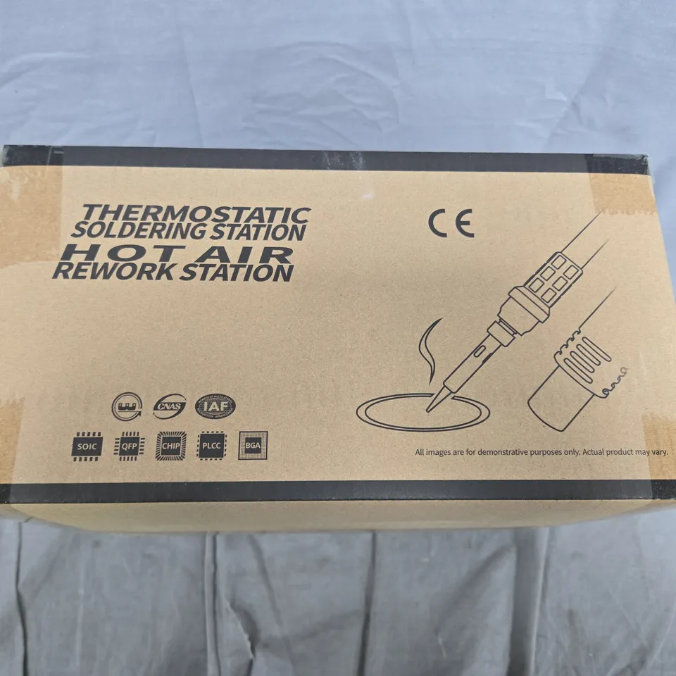 THERMOSTATIC SOLDERING STATION WITH HOT AIR REWORK STATION – BOXED