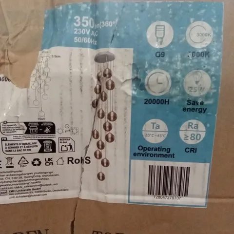 BOXED 15-LIGHT CEILING PENDANT