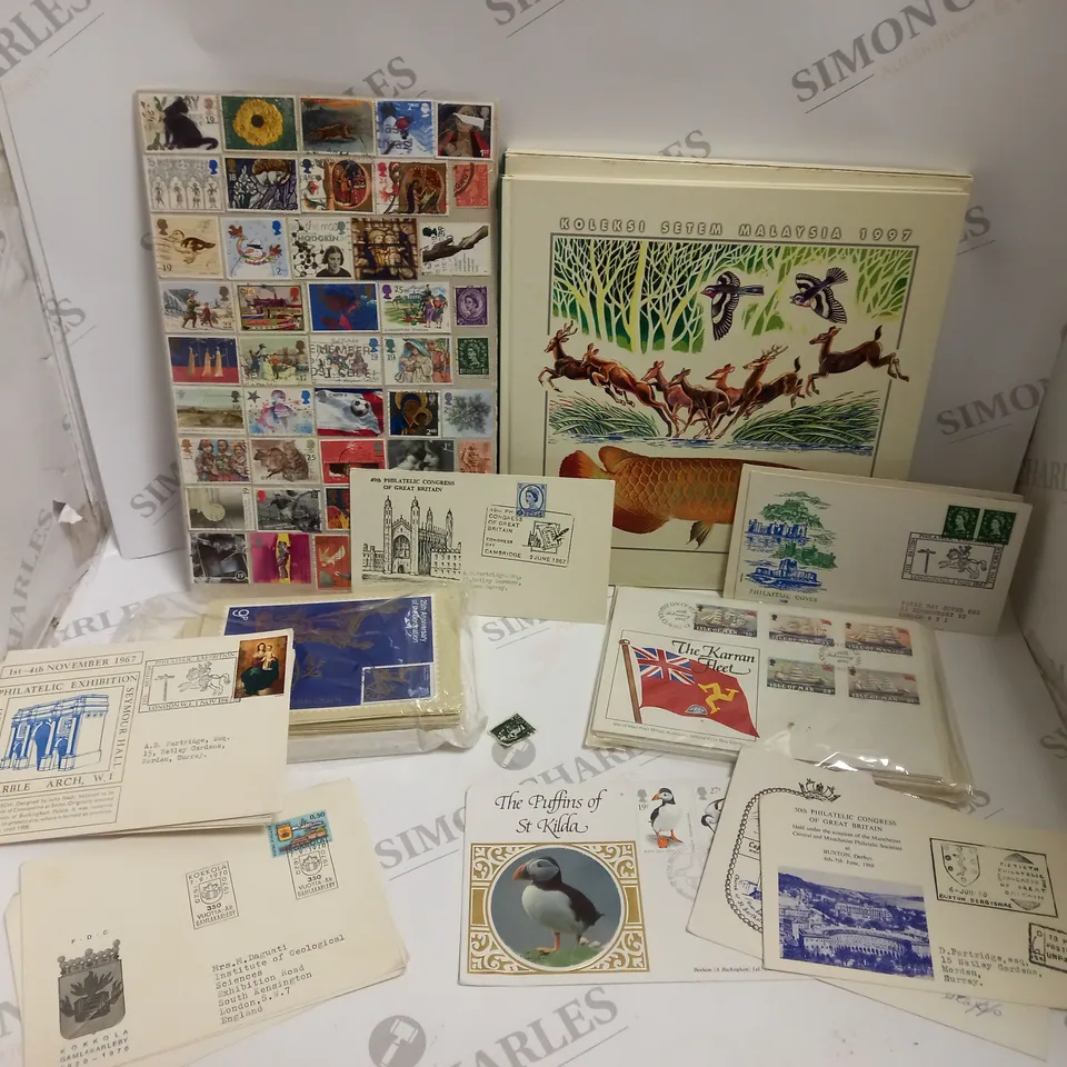 BOX OF APPROX 50 ASSORTED STAMPS FROM VARIOUS COUNTRIES AND DATE RANGES