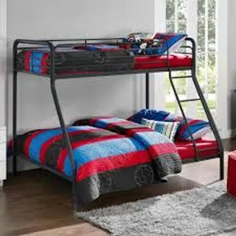 BOXED DOREL BUNK BED - SINGLE OVER DOUBLE - BLACK 