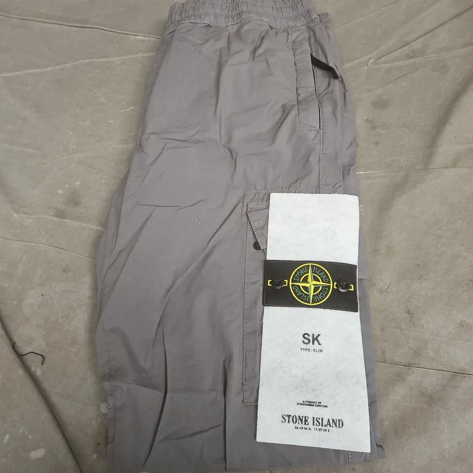 STONE ISLAND SLIM CARGO TROUSERS – GREY, WAIST 32