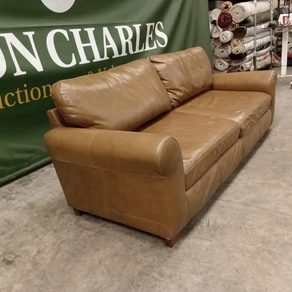 BAILEY 4 SEATER LEATHER SOFA - TAN RRP £849