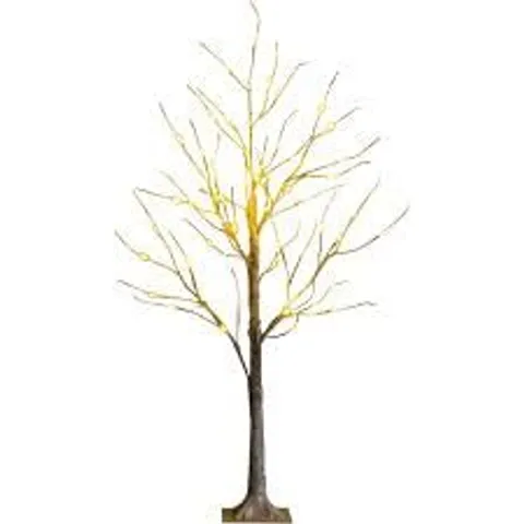 BOXED COSTWAY SILVER TWIG TREE WARM WHITE LED INDOOR CHRISTMAS DECORATION 4FT