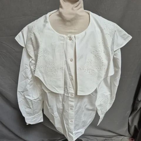 DAMSON MADDER ROMEO BLOUSE IN WHITE SIZE 10