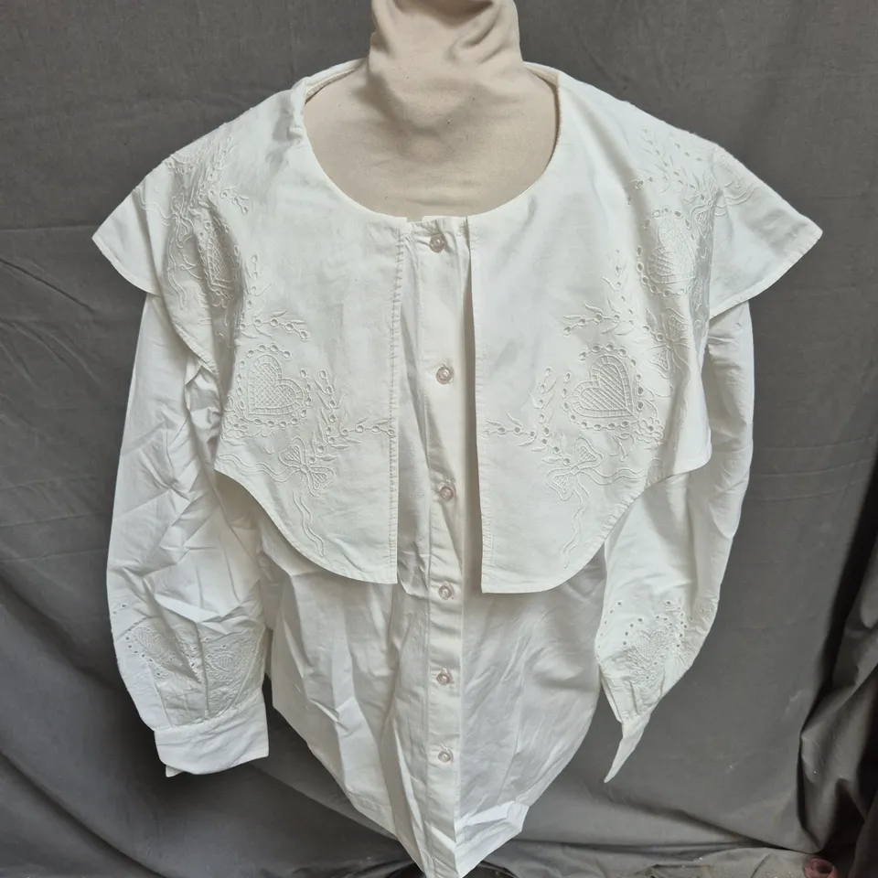 DAMSON MADDER ROMEO BLOUSE IN WHITE SIZE 10