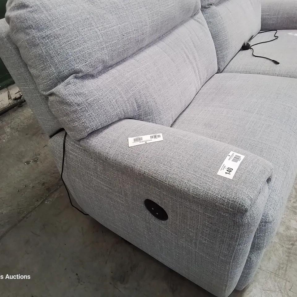 QUALITY BRITISH DESIGNER & MANUFACTURED G PLAN WATSON POWER RECLINING THREE SEATER SOFA BEACH DUCK EGG FABRIC 