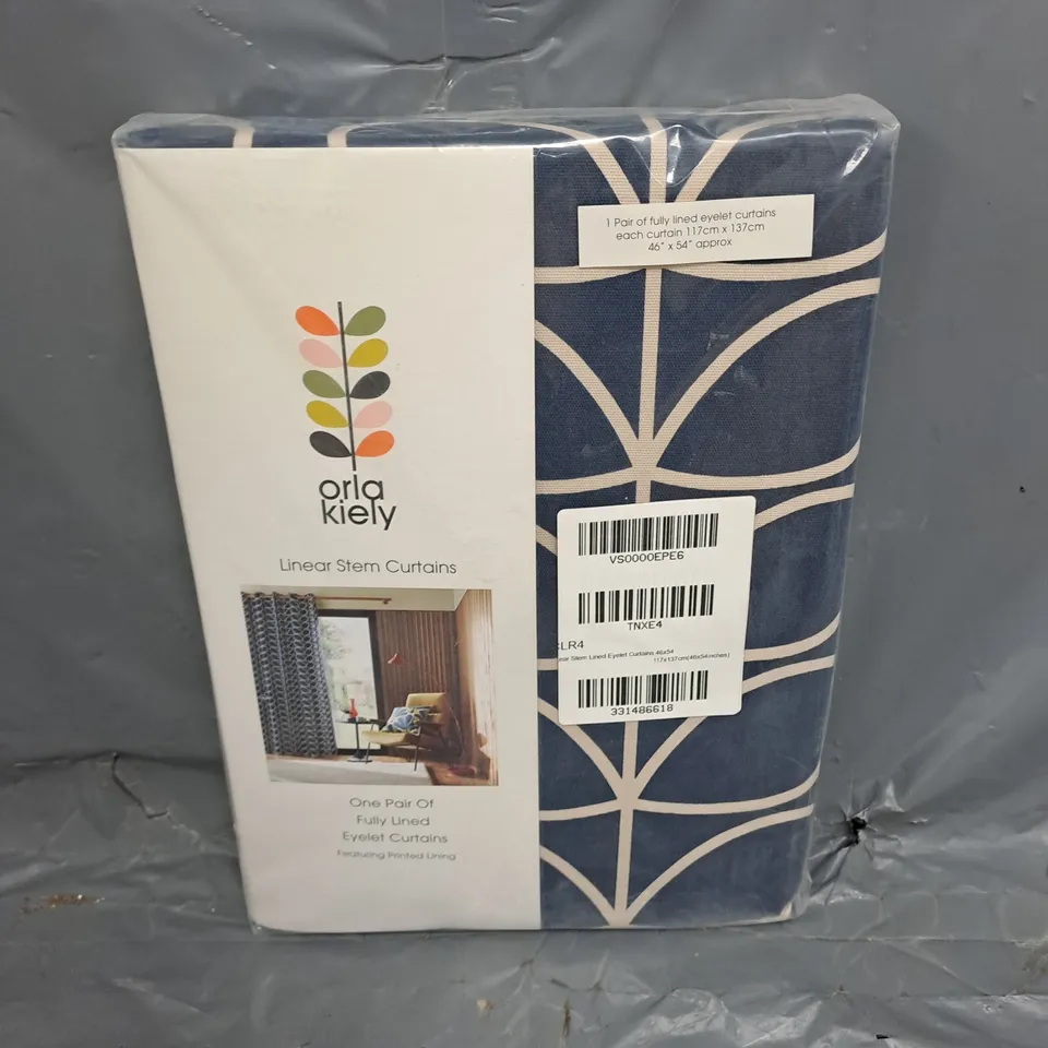 ORLA KIELY LINEAR STEM WHALE EYELET CURTAINS 46X54"