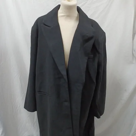 H&M DIVIDED BLACK THICK OVER COAT - US XL