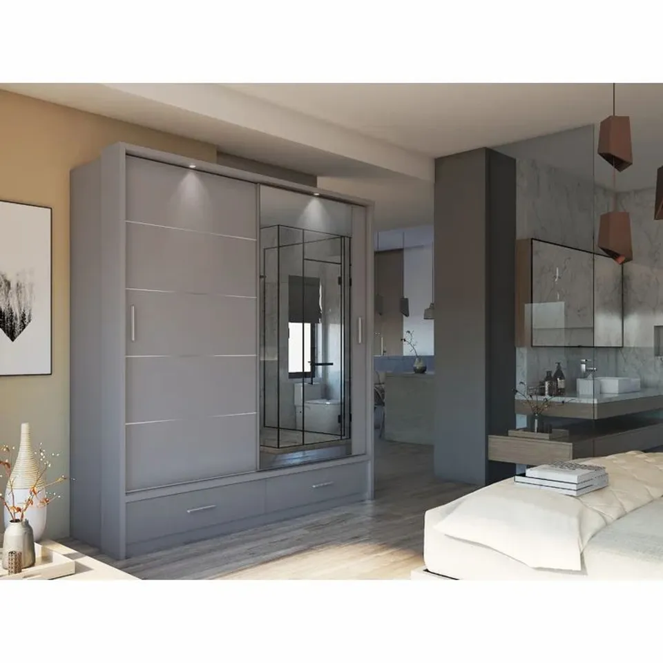 BOXED CRESTLINE 2 DOOR SLIDING WARDROBE 5 BOXES