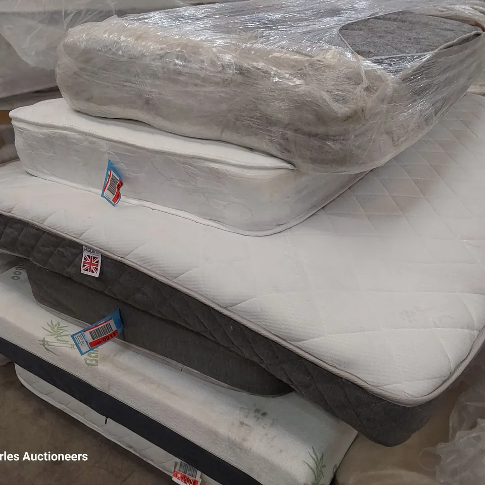 PALLET OF SIX ASSORTED UNBAGGED MATTRESSES, SINGLE, SMALL DOUBLE & KINGSIZE