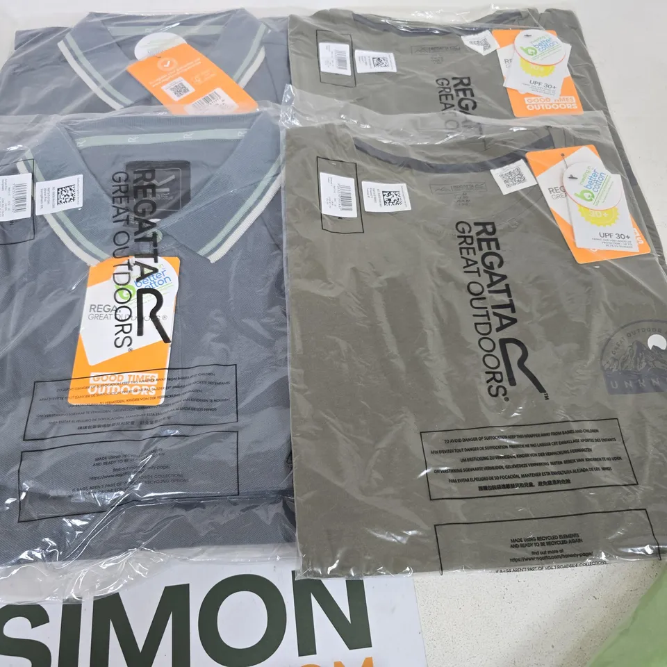 LOT OF 10 ASSORTED BRAND NEW REGATTA T-SHIRTS & IN VARIOUS STYLES, COLOURS AND SIZES