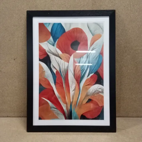 FLOWING ABSTRACT FLOWERS NO.3 - SINGLE PICTURE FRAME PAINTING PRINT