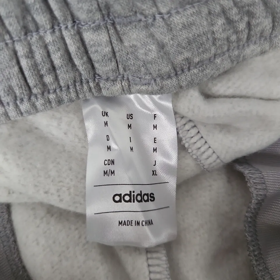 ADIDAS GREY TRACKPANTS WITH 3-STRIPES – MEN’S, SIZE M 