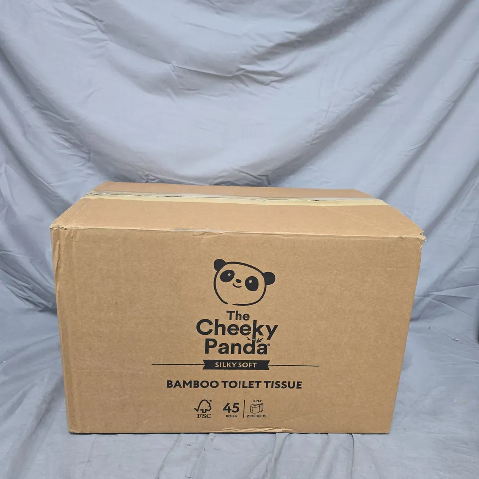 THE CHEEKY PANDA BAMBOO TOILET TISSUE – 45 ROLLS, 3-PLY, 200 SHEETS/ROLL, FSC BULK PACK
