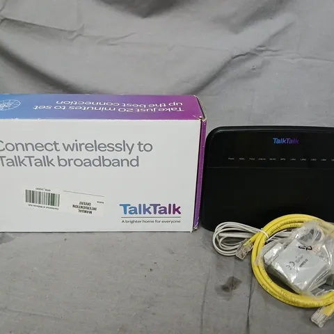 TALKTALK BROADBAND WIRELESS ROUTER WITH BOX AND CABLES