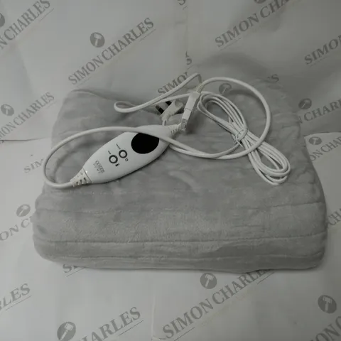 COZEE HOME HEATED BLANKET IN LIGHT GREY