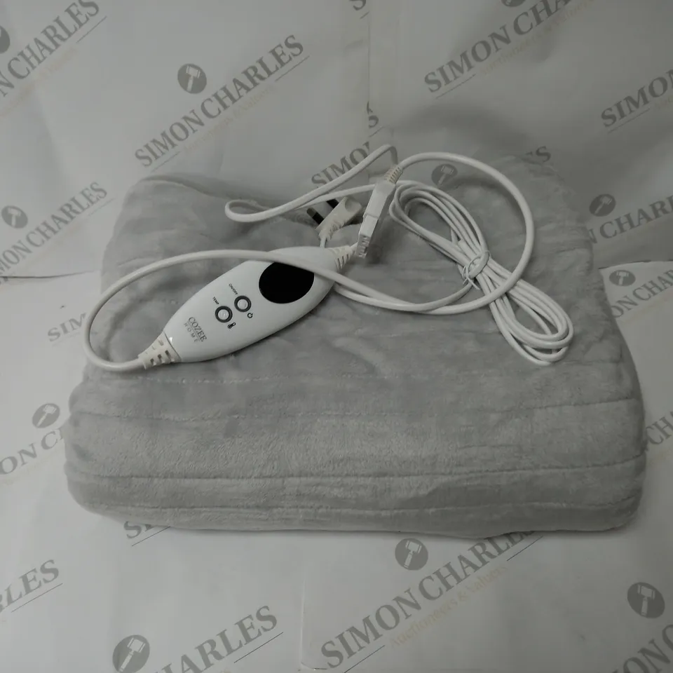 COZEE HOME HEATED BLANKET IN LIGHT GREY
