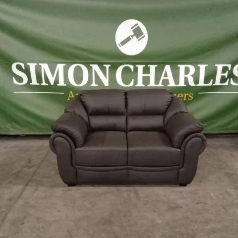 NAPLES ITALIAN LEATHER 2 SEATER SOFA - CHOCOLATE