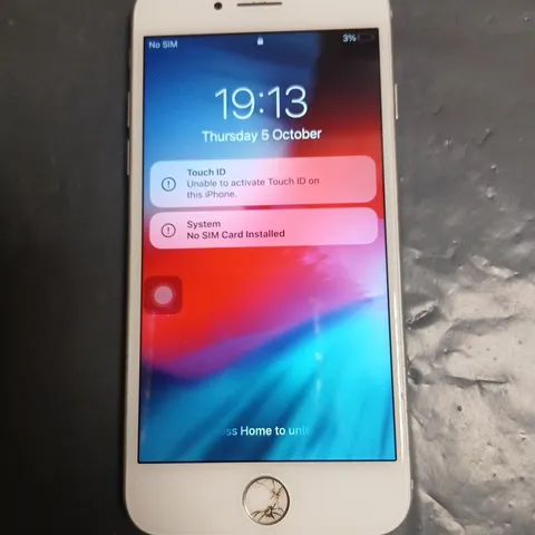 Apple iPhone Smartphone – Front passcode screen, cracked home button