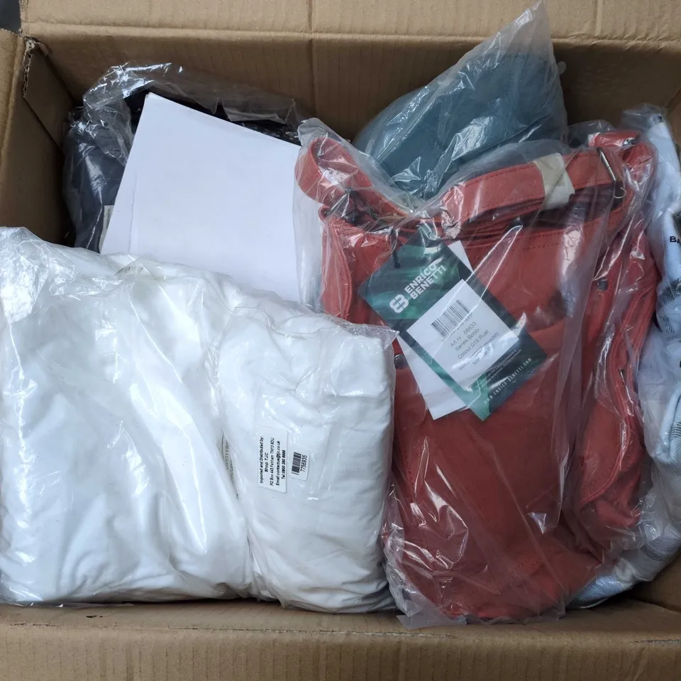 BOX OF APPROX 20 HOUSEHOLD AND CLOTHING ITEMS 