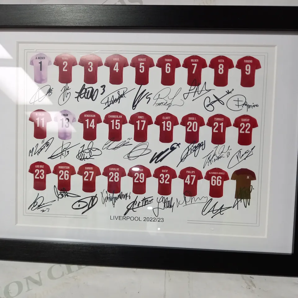 FRAMED AND SIGNED LIVERPOOL FOOTBALL CLUB 2022/23 PRINT