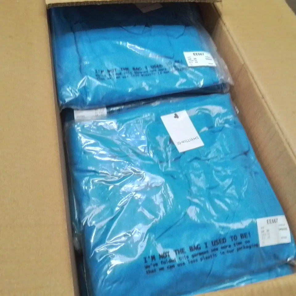 BOXED BRAND NEW APPROXIMATELY 14 JD WILLIAMS WIDE WRAP TROUSERS TURQUOISE SIZE 20
