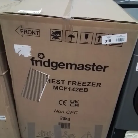 BOXED FRIDGEMASTER MCF142EB STATIC CHEST FREEZER - BLACK