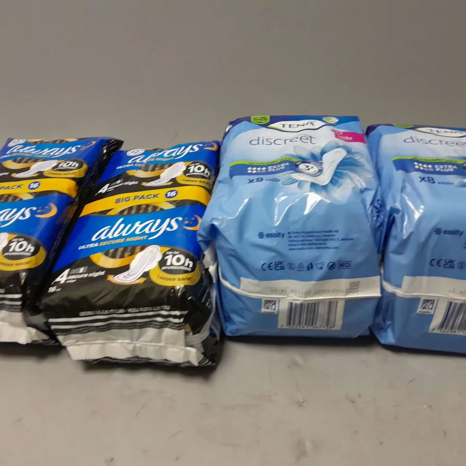 TOTE OF ASSORTED SANITARY PADS 