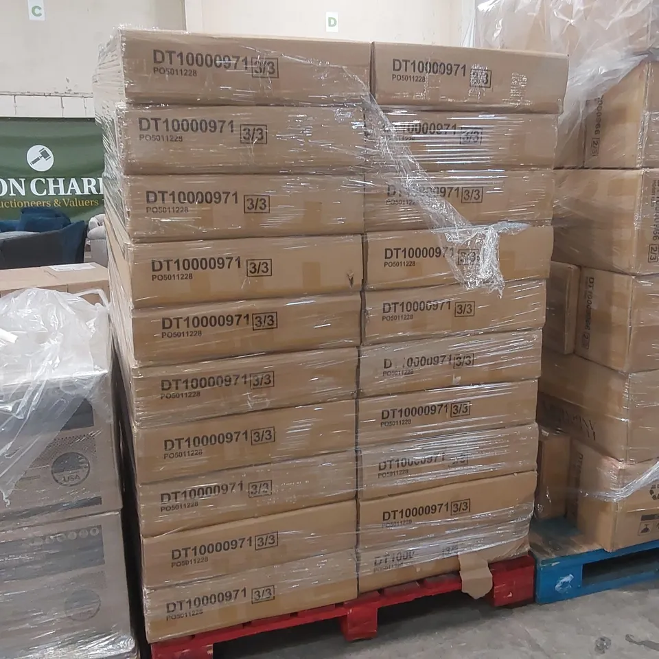 PALLET CONTAINING A LARGE QUANTITY OF DINING TABLE PARTS