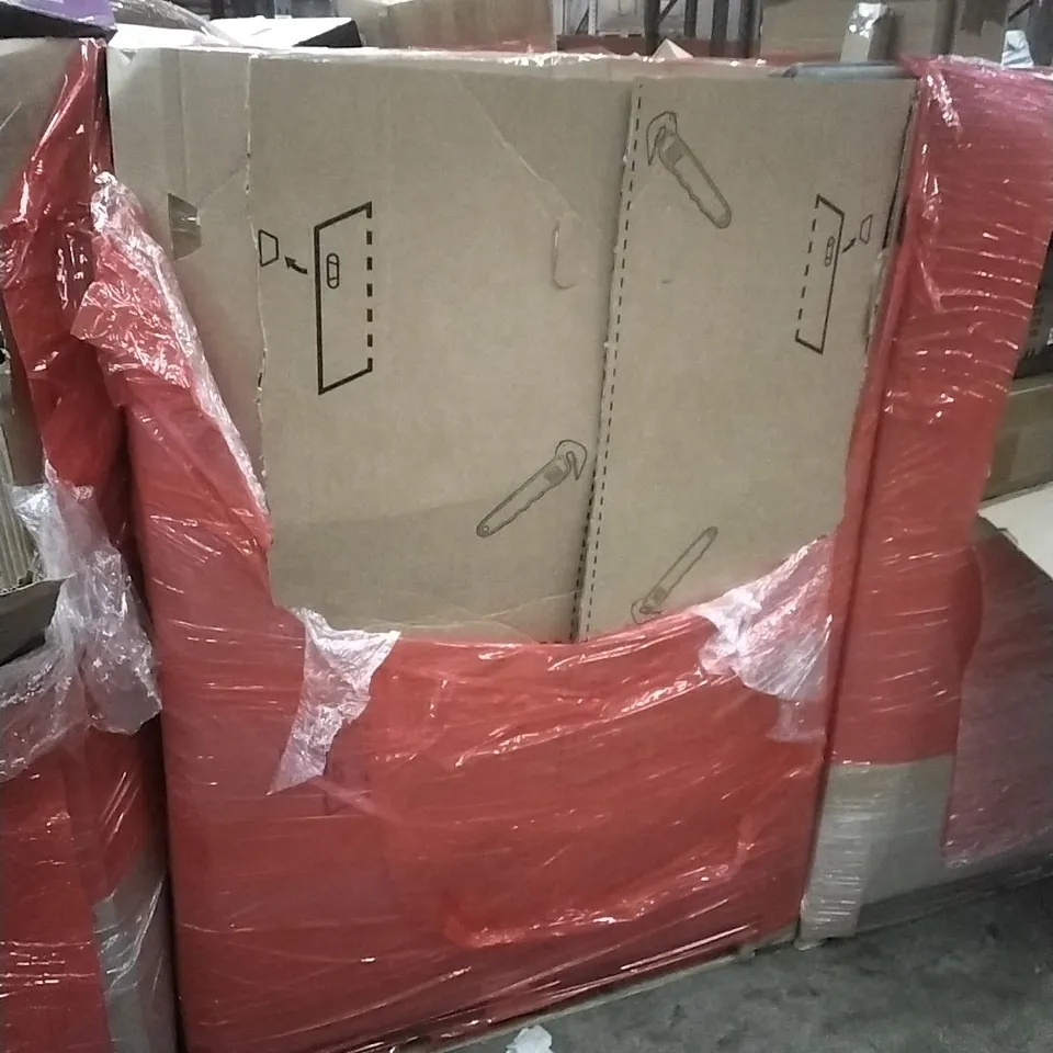 PALLET OF ASSORTED HOUSEHOLD GOODS AND PRODUCTS TO INCLUDE; FOLD SOCCER GOAL, BLENDER, AIR COOLER, BOXED FURNITURE ETC