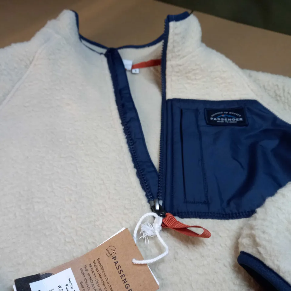PASSENGER OATMEAL 1/4 ZIP SHERPA FLEECE - SMALL