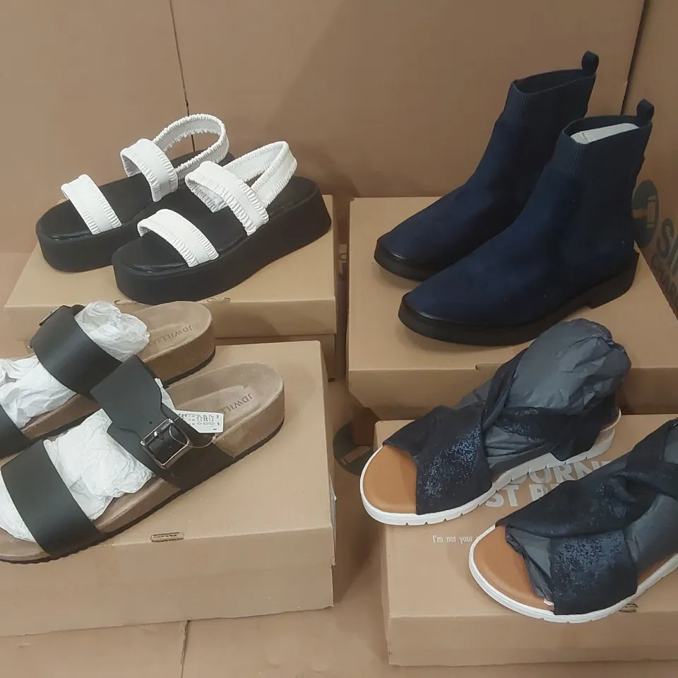 PALLET CONTAINING APPROXIMATELY 80x BRAND NEW DESIGNER SHOES INCLUDING: JD WILLIAMS BOOTS, SIMPLY BE SANDALS, JD WILLIAMS SANDALS ECT