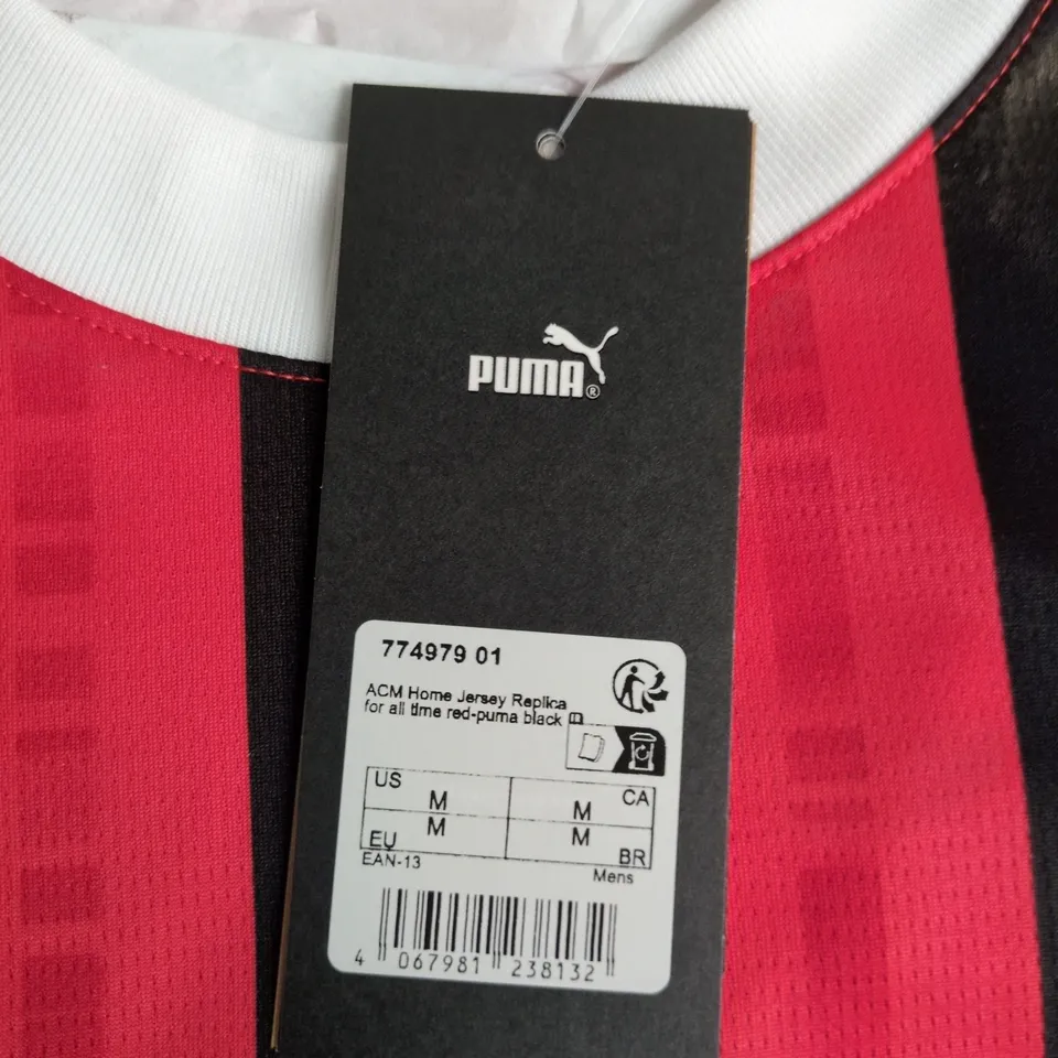 AC MILAN HOME JERSEY – PUMA, MEN'S RED & BLACK (US M / EU M) UK 38-40
