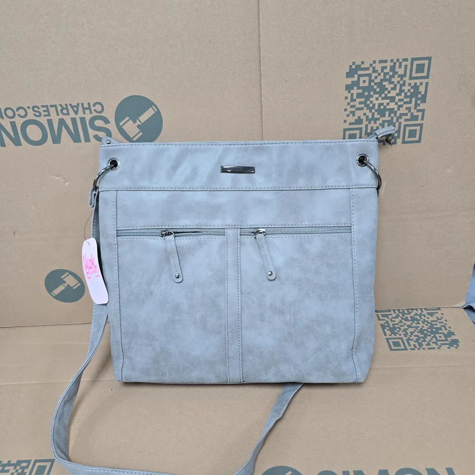 NICOLE BROWN GREY HAND BAG WITH SHOULDER STRAP TAGGED