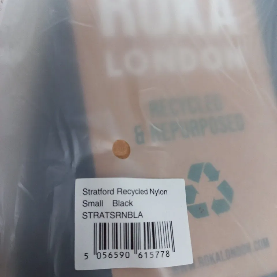 ROKA LONDON SMALL BLACK RECYCLED NYLON BAG
