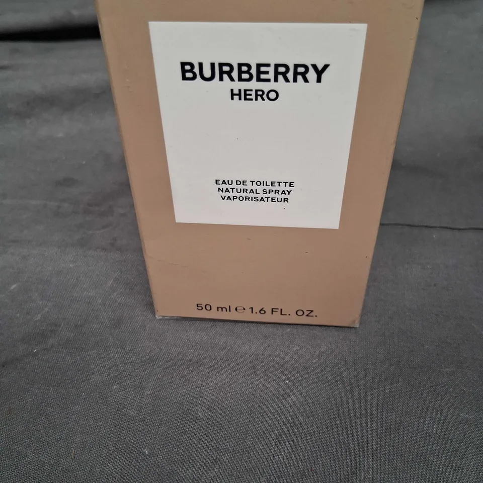 BOXED AND SEALED BURBERRY HERO EAU DE TOILETTE 50ML
