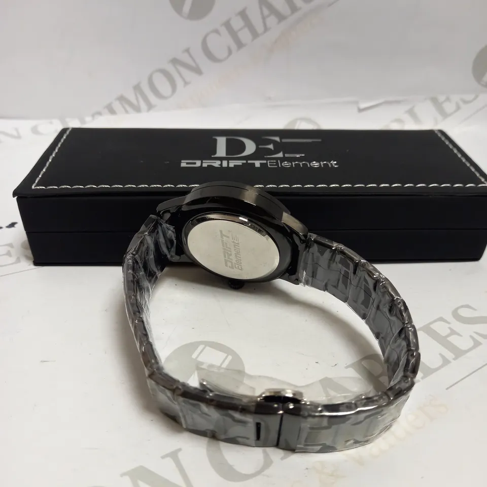 DRIFT ELEMENT BLACK STAINLESS STEEL LINK WATCH 