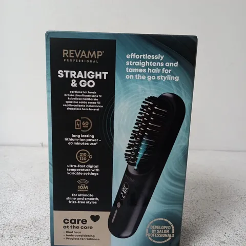 REVAMP STRAIGHT & GO CORDLESS HOT BRUSH – HAIR STYLER (BOXED)
