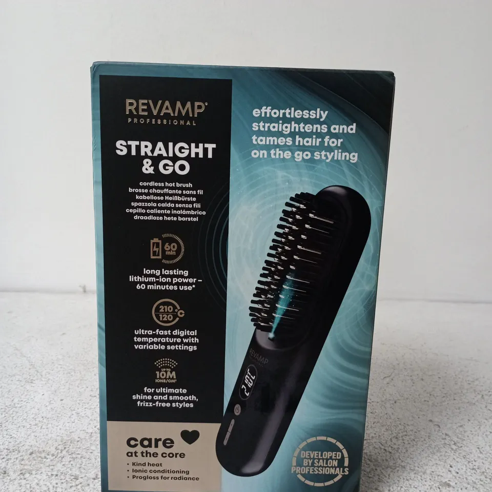 REVAMP STRAIGHT & GO CORDLESS HOT BRUSH – HAIR STYLER (BOXED)