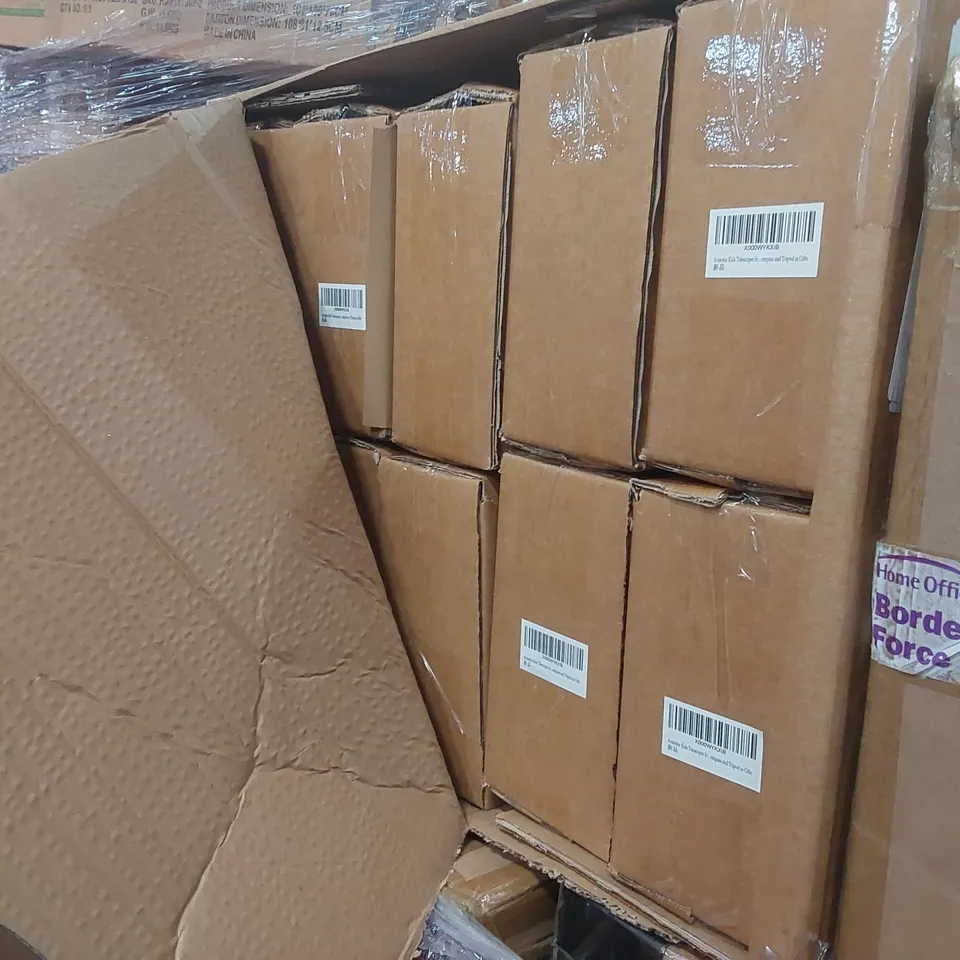PALLET CONTAINING A VERY LARGE QUANTITY OF ASTRONOMICAL TELESCOPES AND OTHER ASSORTED ITEMS 