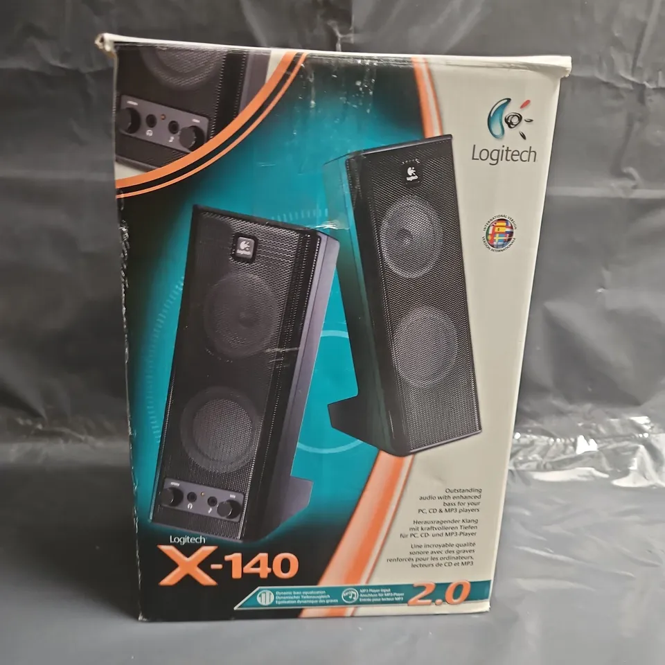 LOGITECH X-140 SPEAKERS – 2.0 PC STEREO PAIR WITH MANUAL