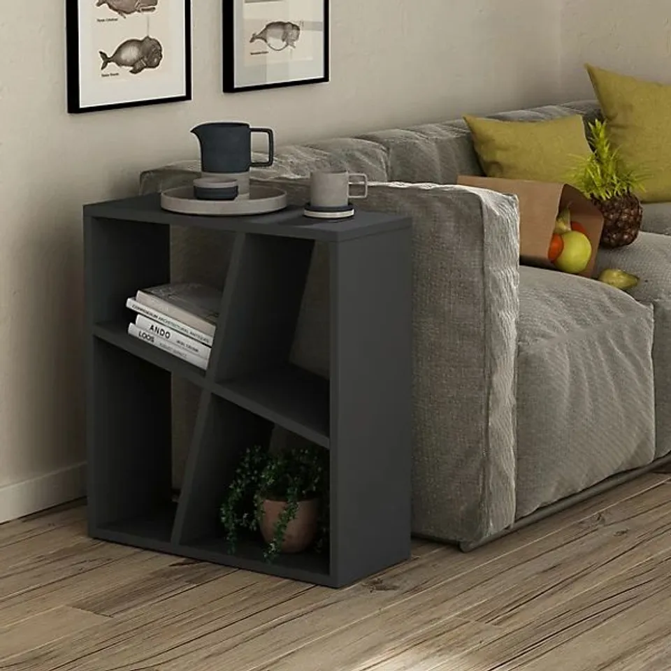 BRAND NEW BOXED BAL SIDE TABLE - ANTHRACITE 