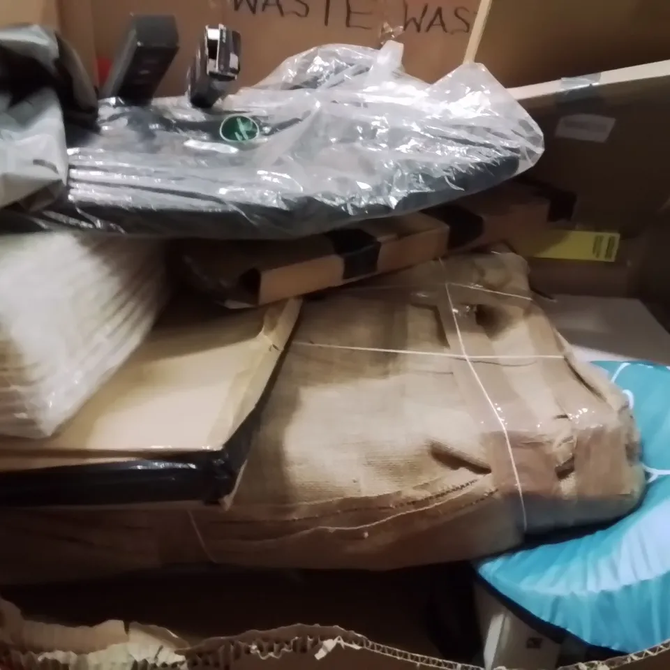 PALLET OF ASSORTED HOUSEHOLD GOODS AND PRODUCTS TO INCLUDE;POPUP TENT,KICK SCOOTER,WINDOW WIPERS