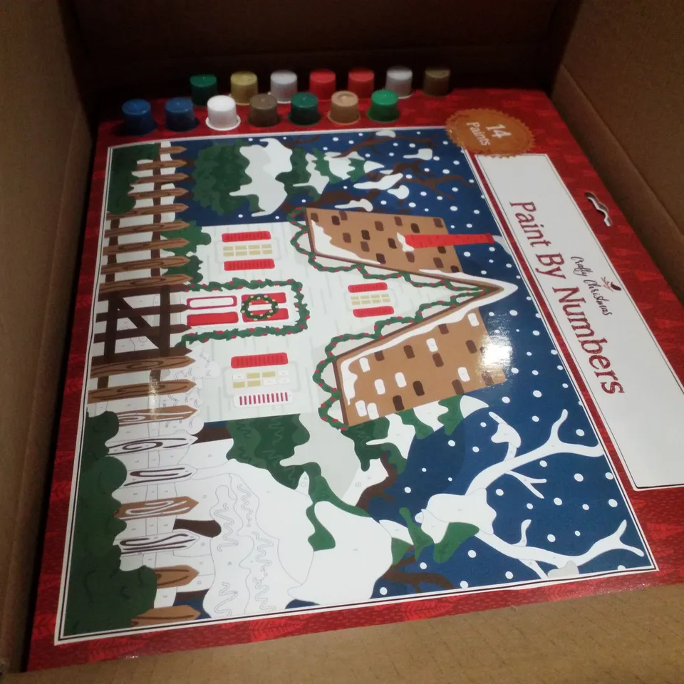 PALLET CONTAINING ASSORTED CHRISTMAS  DECORATIONS INCLUDING PAINT BY NUMBERS SETS & LETTER DECORATIONS