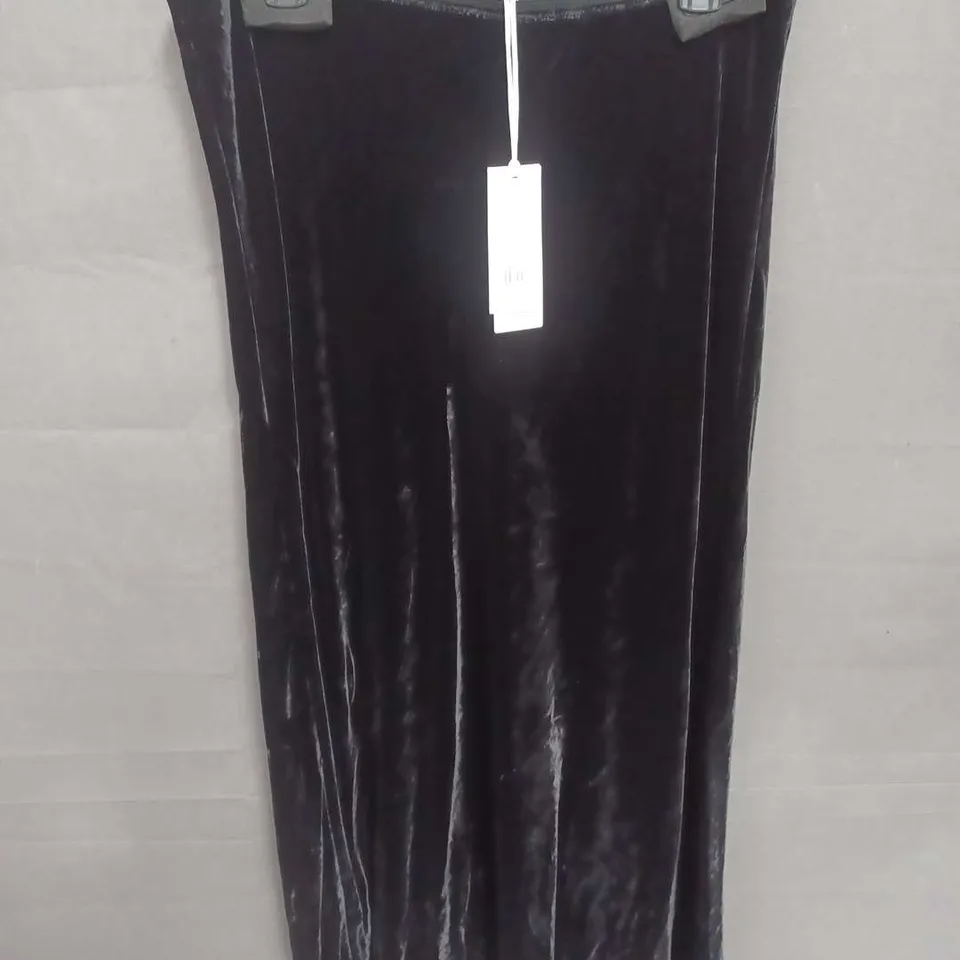 THE WHITE COMPANY BIAS MIDI SKIRT WITH SILK IN BLACK VELVET SIZE 14