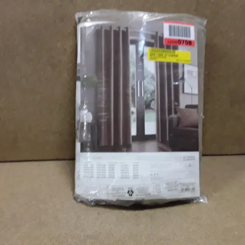 FAUX SUEDE EYELET CURTAINS MINK SIZE: 46 X 72"