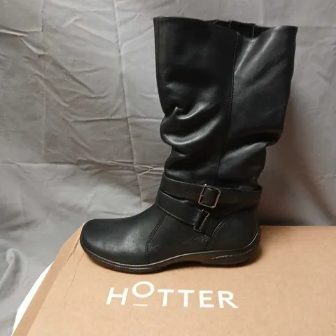 HOTTER BLACK KNEE-HIGH LEATHER BOOT β UK 5.5 (EU 39)
