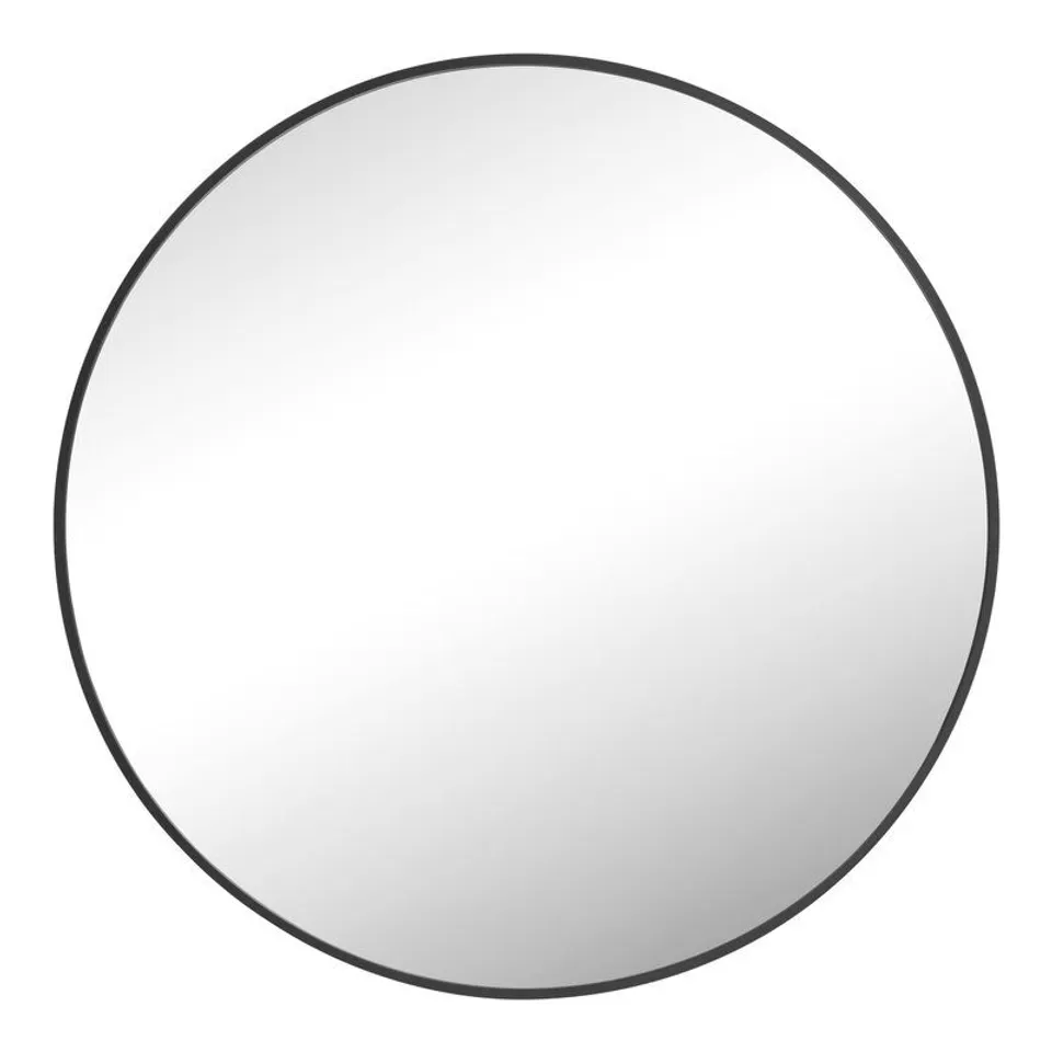 BOXED ROUND METAL ACCENT MIRROR 80CM X 80CM BLACK FRAME FINISH